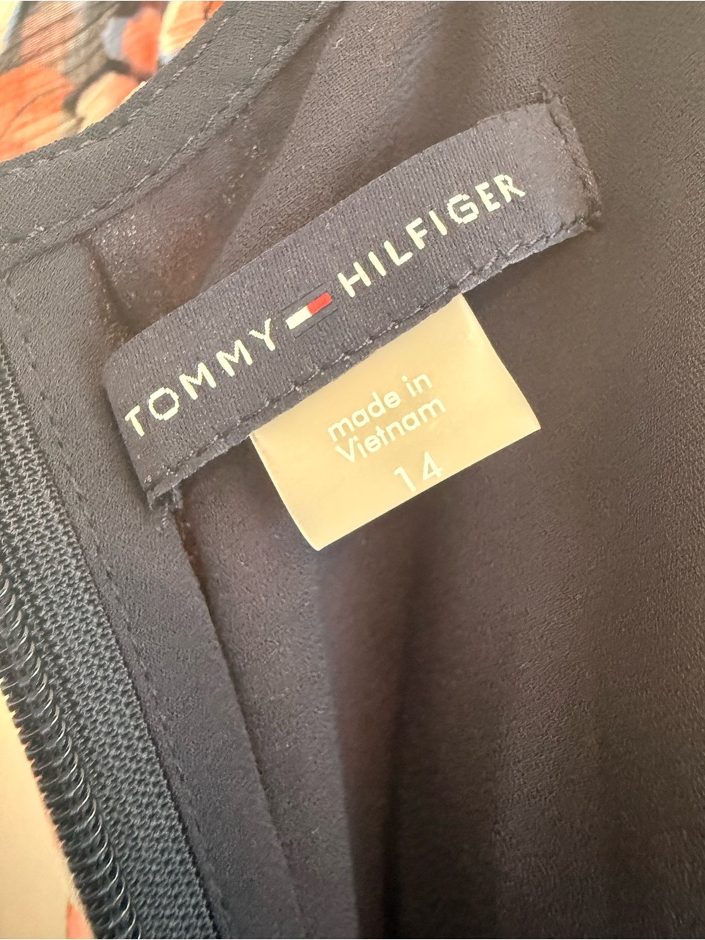 Tommy Hilfiger Navy Floral Tie-Waist Midi Dress - Picture 5 of 5